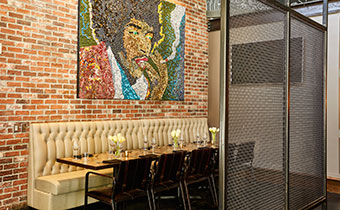 intimate private dining space at Outlier restaurant in downtown Seattle