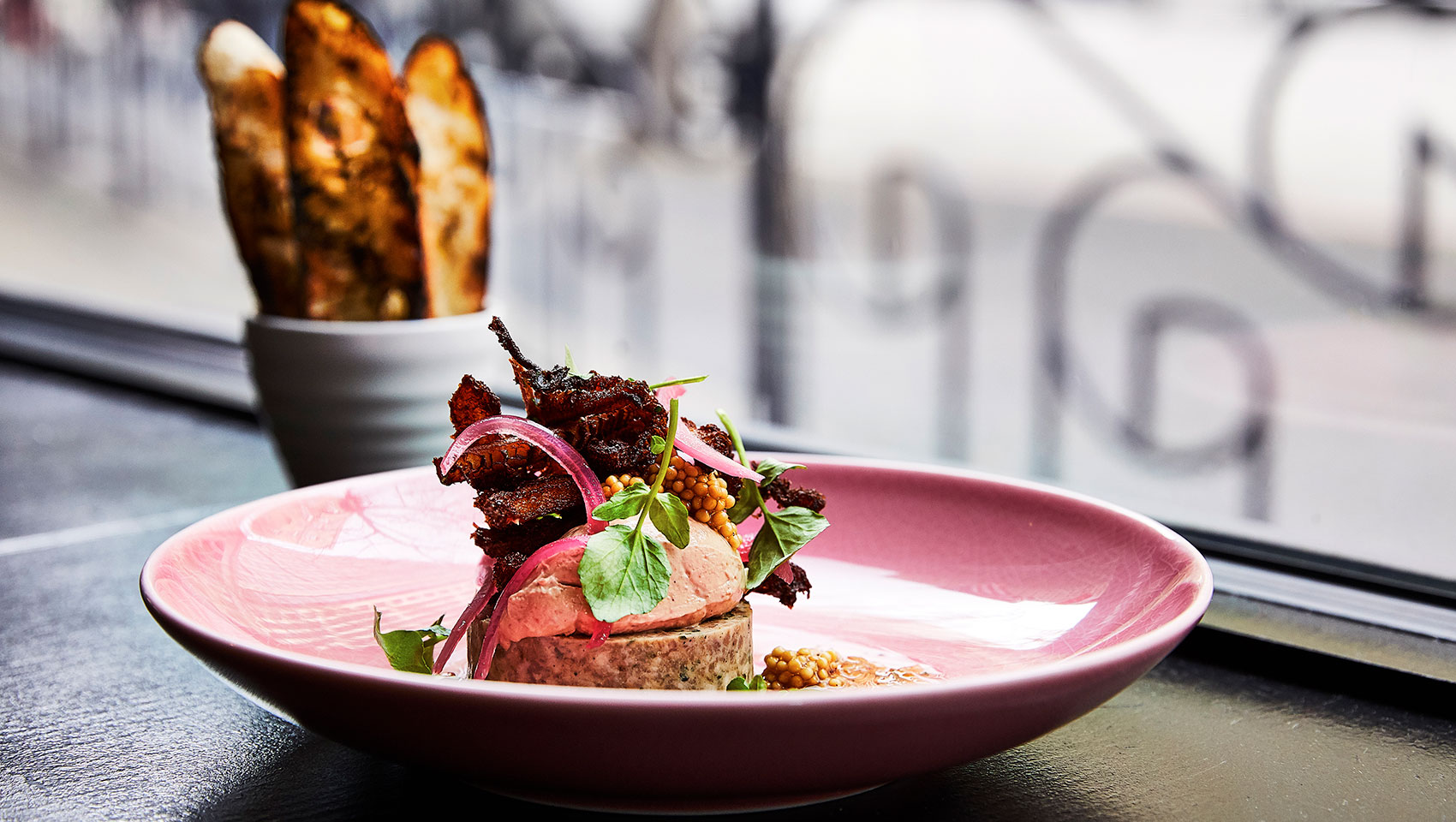 a plate of food on a table