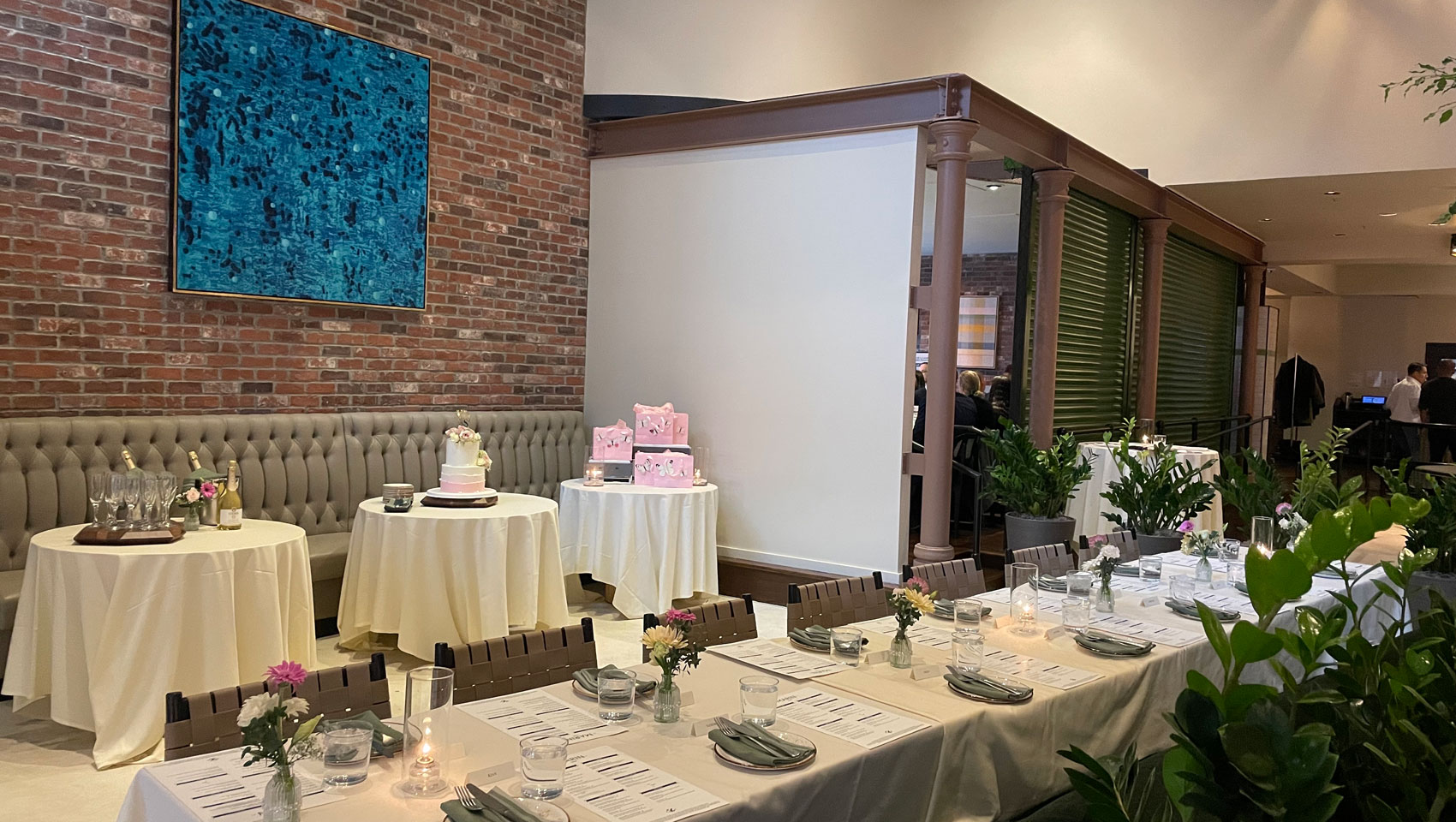 Wedding dinner set-up in Marin