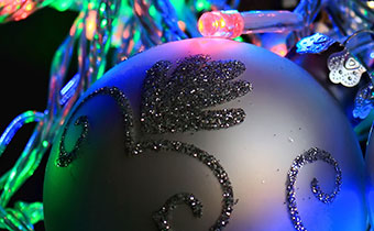 holiday ornament with lights