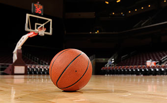 basketball on court