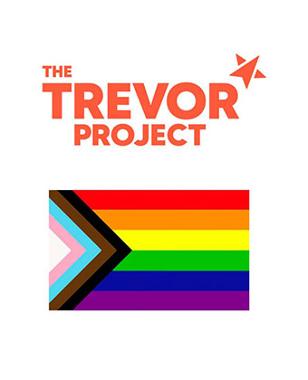 The Trevor Project logo in orange