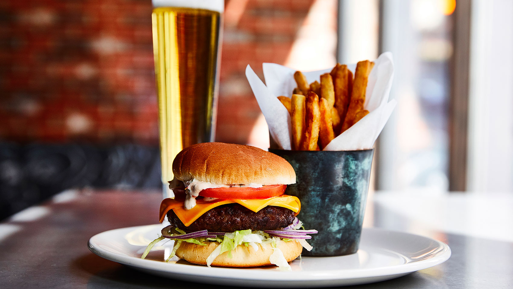 burger and french fries